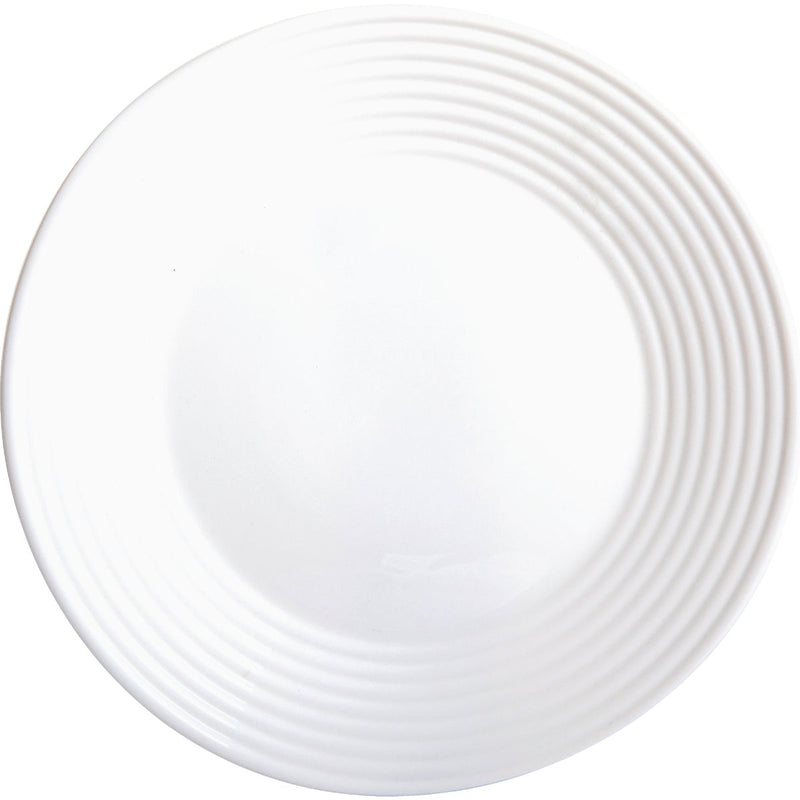 Gibson Ultra Patio White Embossed Tempered Glass Dinnerware Set (12-Piece)