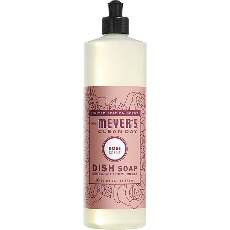 Mrs. Meyer's Clean Day 16 Oz. Rose Liquid Dish Soap