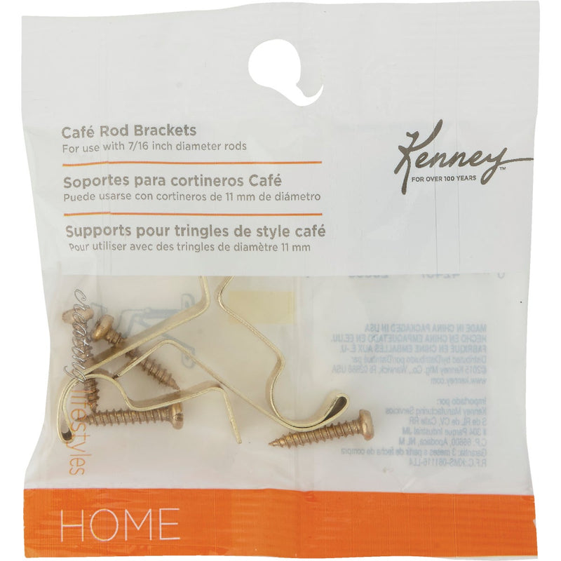 Kenney Brass 7/16 In. Cafe Rod Bracket (2-Pack)