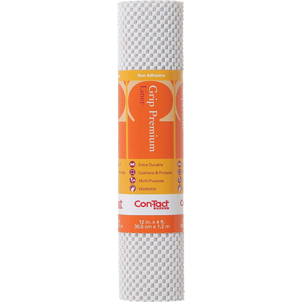 Con-Tact 12 In. x 4 Ft. White Grip Premium Non-Adhesive Shelf Liner