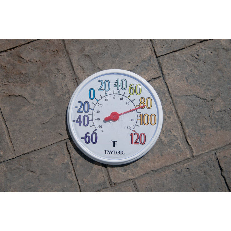 Taylor 13-1/2" Farenheit And Celsius -60 To 120 F, -50 To 50 C Outdoor Wall Thermometer