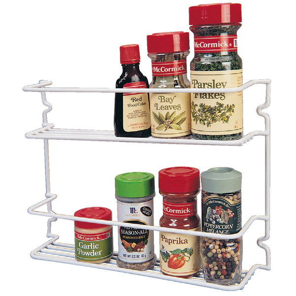 Grayline White Tall Double Shelf Spice Rack