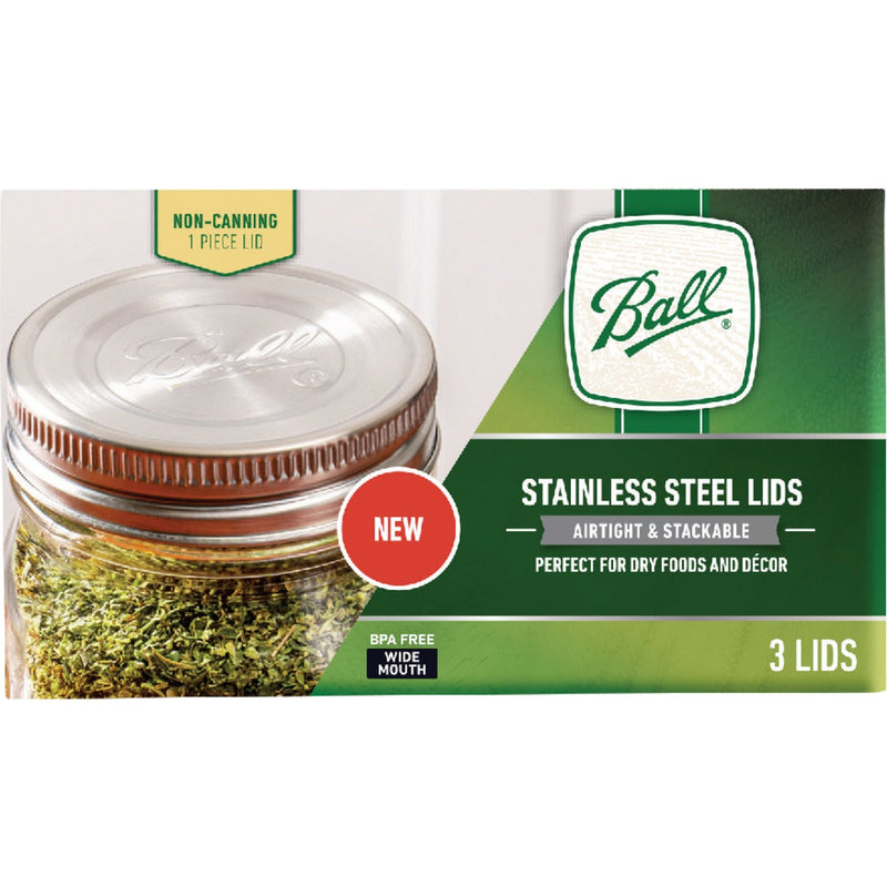 Ball Wide Mouth Stainless Steel Lids (3-Pack)