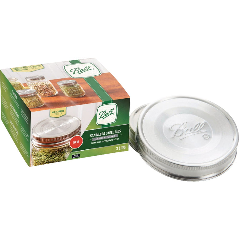 Ball Wide Mouth Stainless Steel Lids (3-Pack)