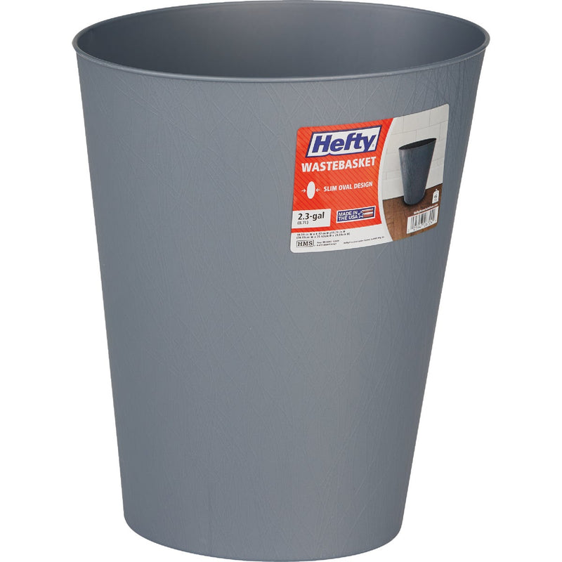 Hefty 2.3 Gal. Gun Metal Wastebasket