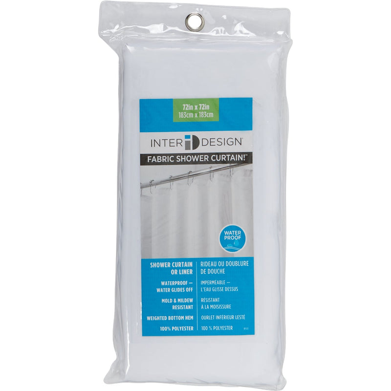 iDesign 72 In. x 72 In. White Polyester Shower Curtain Liner