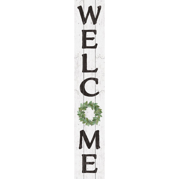 My Word! Welcome Green Wreath 8 In. x 46.5 In. Porch Board