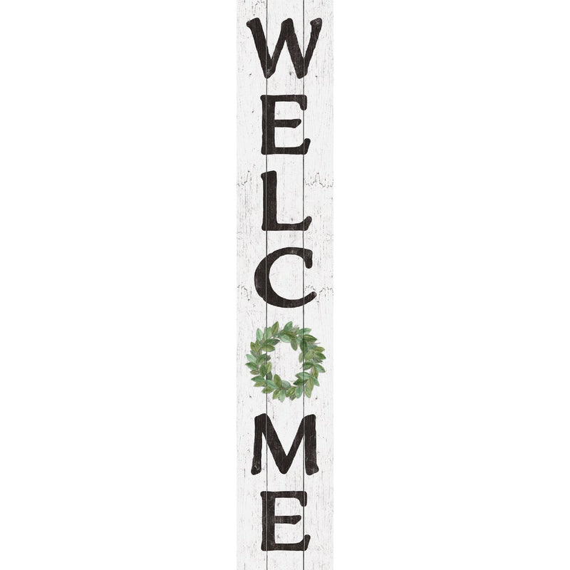 My Word! Welcome Green Wreath 8 In. x 46.5 In. Porch Board