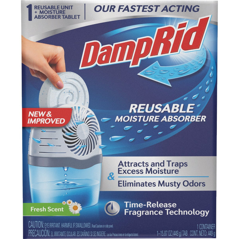 DampRid Reusable Moisture Absorber with Drop-In Tablet, Fresh Scent, 15.8 Oz.