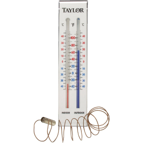 Taylor 2" W x 9" H Plastic Tube Indoor & Outdoor Thermometer