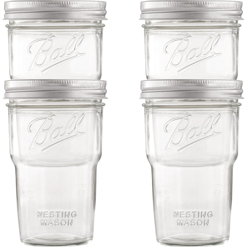 Ball Wide Mouth 16 Oz Nesting Mason Jar (4-Pack)