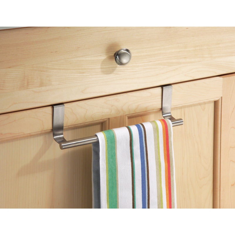 iDesign Zia 9-1/4 in. Brushed Stainless Steel Over The Cabinet Towel Bar