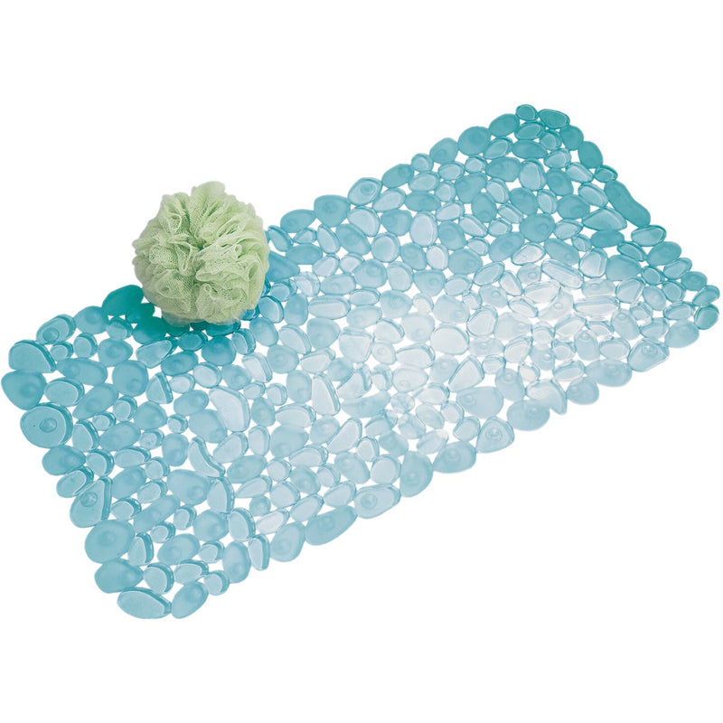 iDesign Pebblz 13.5 In. x 26 In. Blue Bath Mat