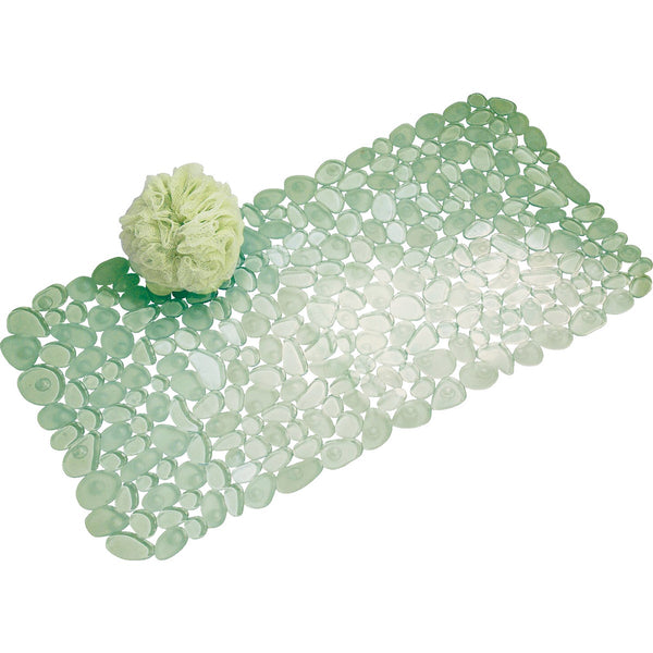 iDesign Pebblz 13.5 In. x 26 In. Green Bath Mat