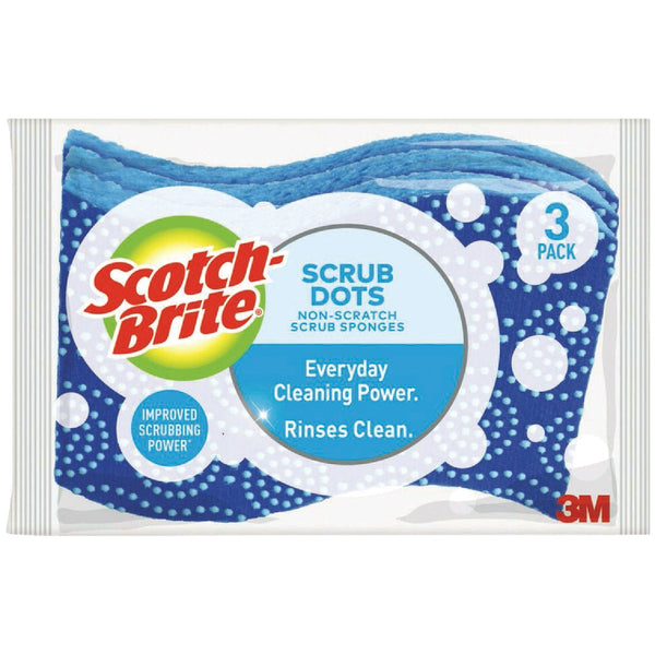 Scotch-Brite Stay Fresh Non-Scratch Scrub Dots Sponge (3-Pack)