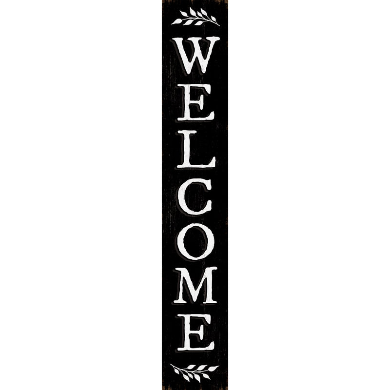 My Word! Welcome Black 8 In. x 46.5 In. Porch Board