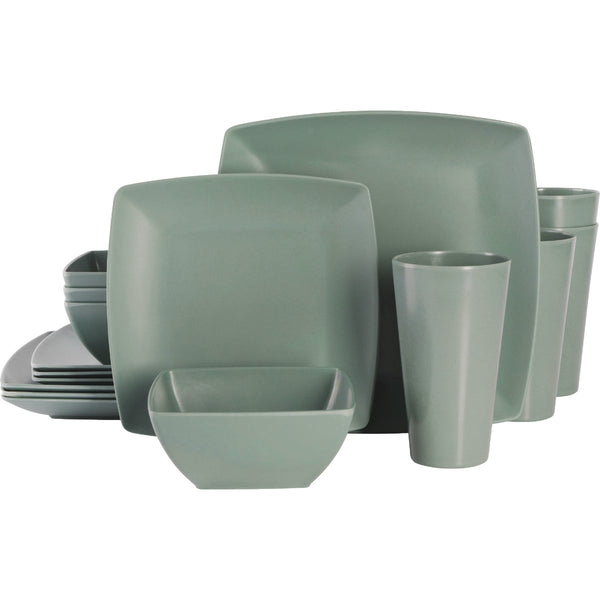 Gibson Home Grayson Gray Square Dinnerware Set (12-Piece)