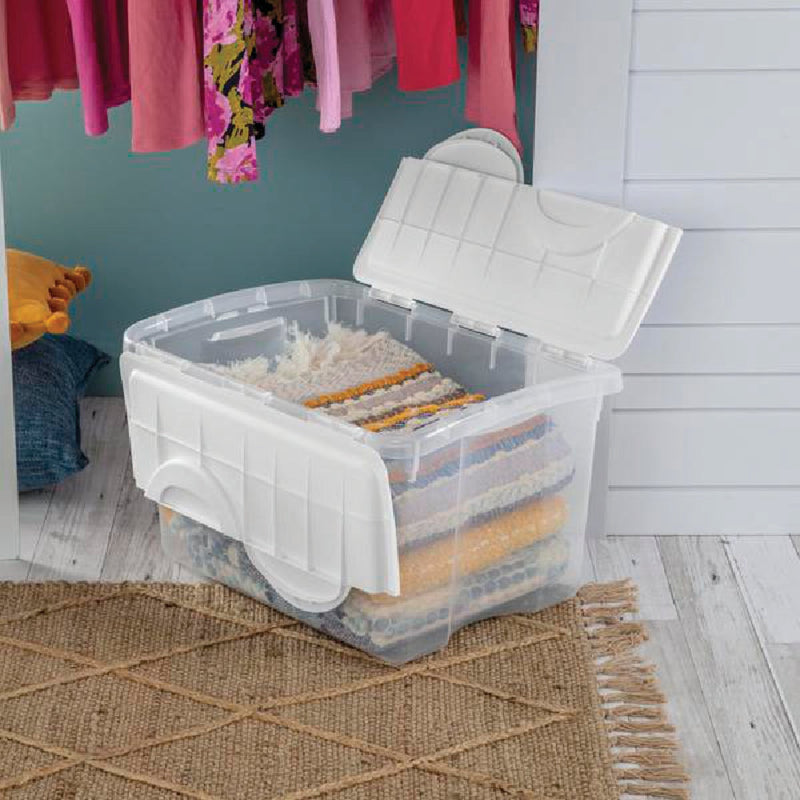 Sterilite 48 Qt. Clear Hinged Lid Storage Tote