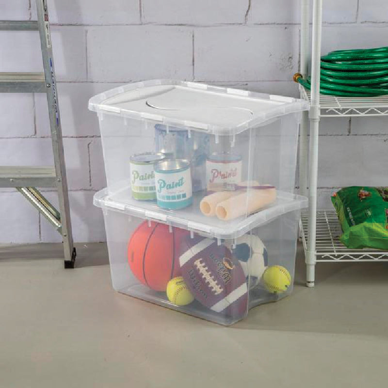 Sterilite 48 Qt. Clear Hinged Lid Storage Tote