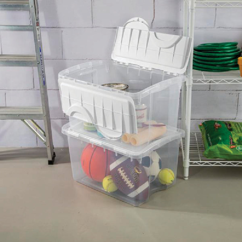 Sterilite 48 Qt. Clear Hinged Lid Storage Tote