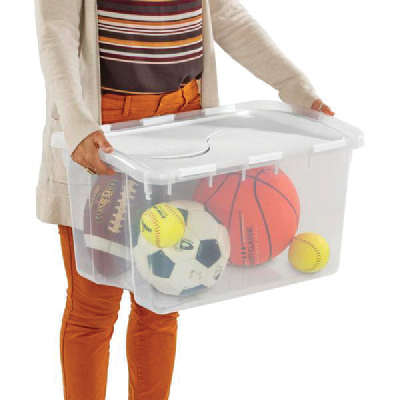 Sterilite 48 Qt. Clear Hinged Lid Storage Tote