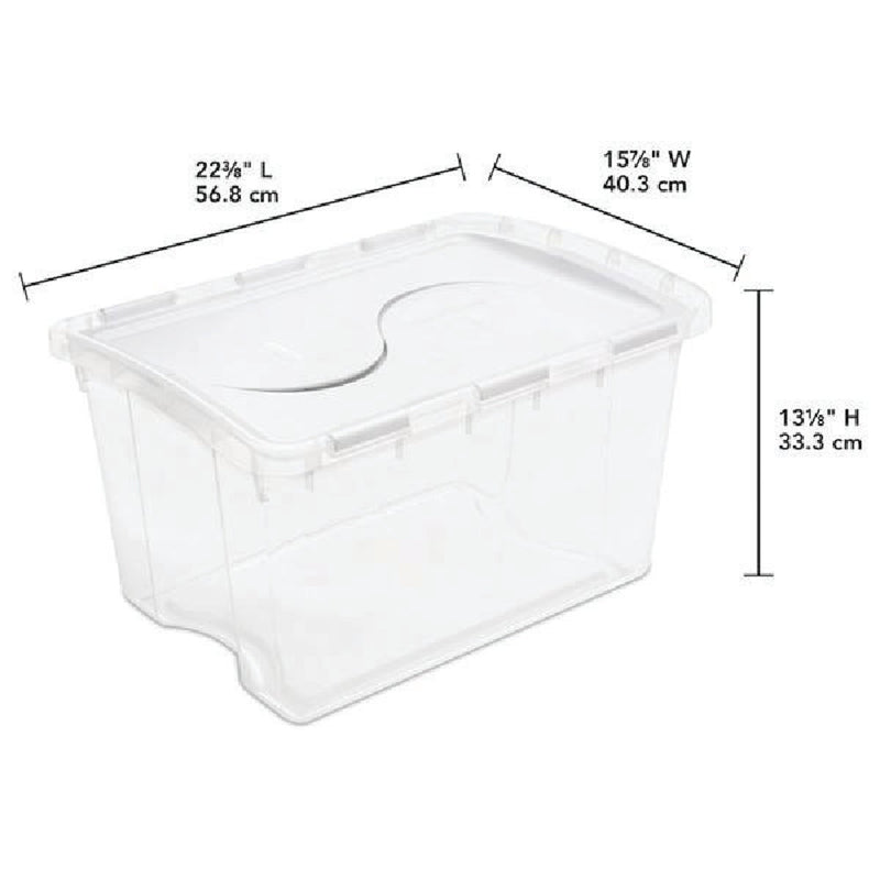 Sterilite 48 Qt. Clear Hinged Lid Storage Tote