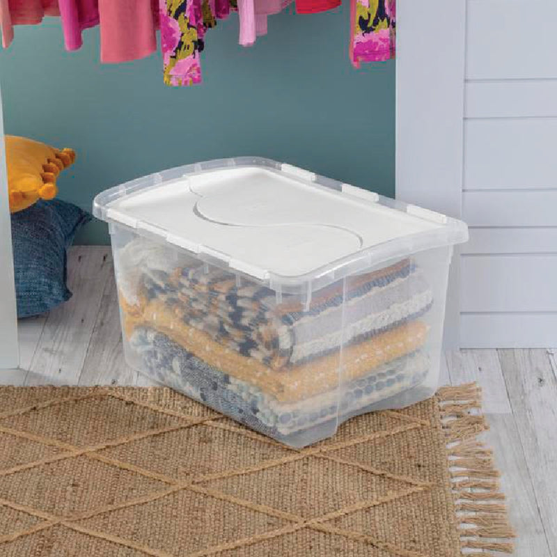 Sterilite 48 Qt. Clear Hinged Lid Storage Tote