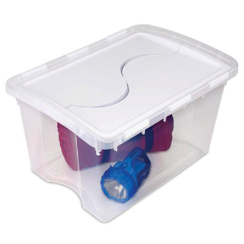 Sterilite 48 Qt. Clear Hinged Lid Storage Tote