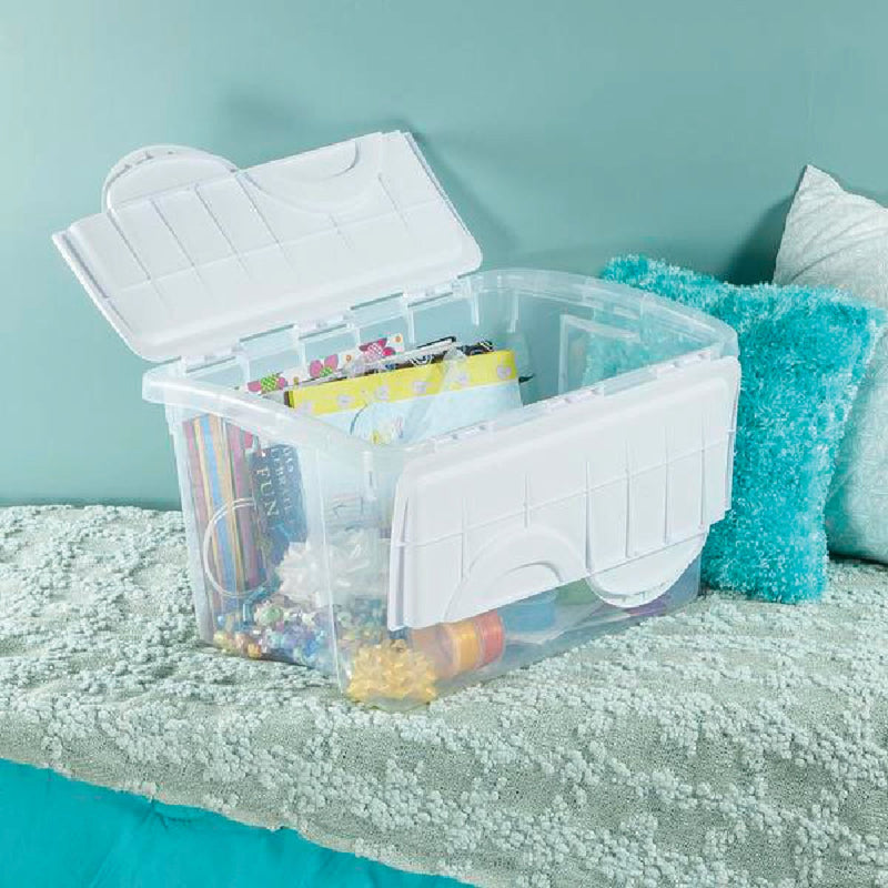 Sterilite 48 Qt. Clear Hinged Lid Storage Tote