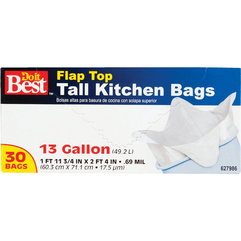 Do it Best 13 Gal. Tall Kitchen White Trash Bag (30-Count)