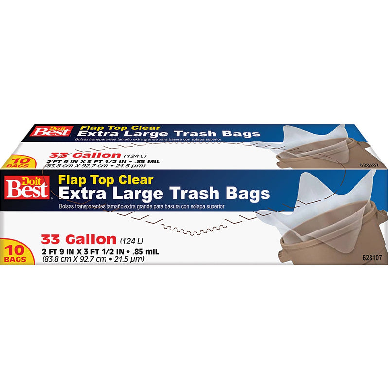 Do it Best 33 Gal. Extra Large Clear Trash Bag (10-Count)