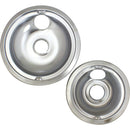 Range Kleen Electric (1) 6 In. & (1) 8 In. Style B Round Chrome Drip Pan