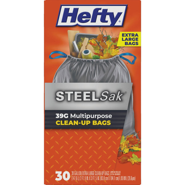 Hefty Steel Sak 39 Gal. Heavy Duty Black Trash Bag (30-Count)