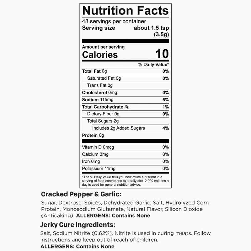 Nesco Cracked Pepper & Garlic Jerky Seasoning, 6 Lb. Yield