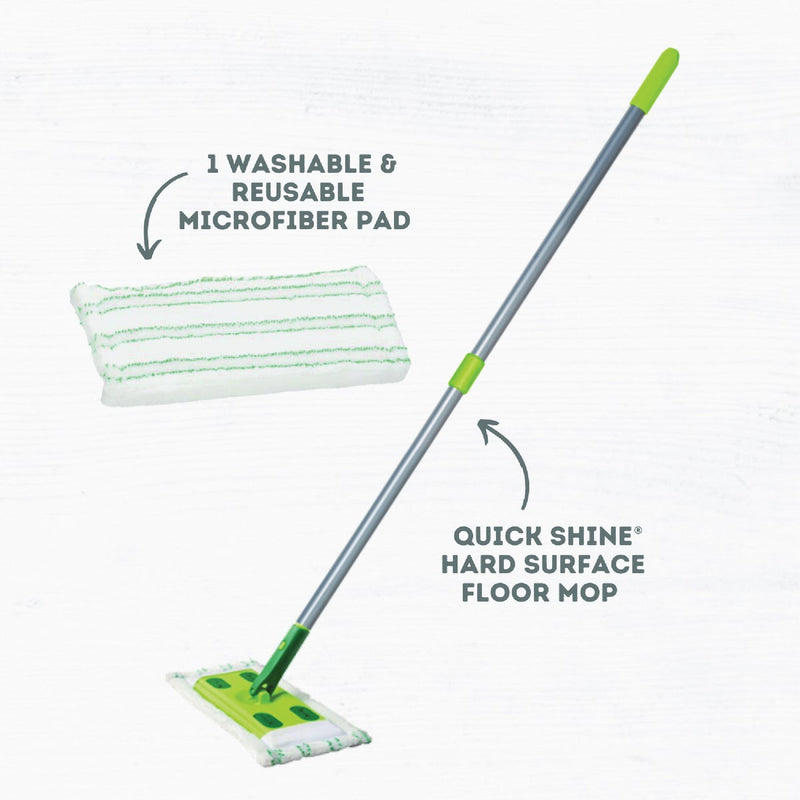 Quick Shine Hard Surface Floor Mop with Microfiber Pad Kit