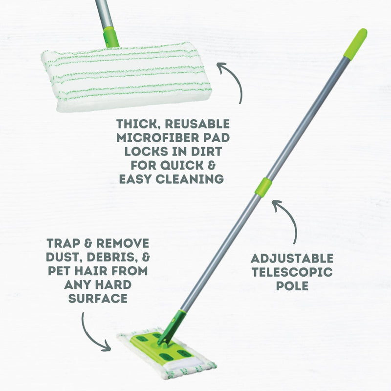 Quick Shine Hard Surface Floor Mop with Microfiber Pad Kit