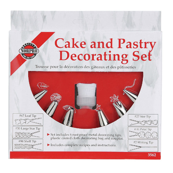 Norpro Pastry Bag Decorating Kit (6 Tips)