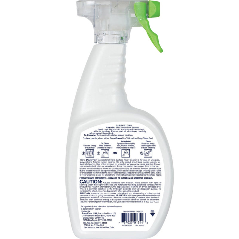 Bona PowerPlus 32 Oz. Hard-Surface Anti-Bacterial Floor Cleaner