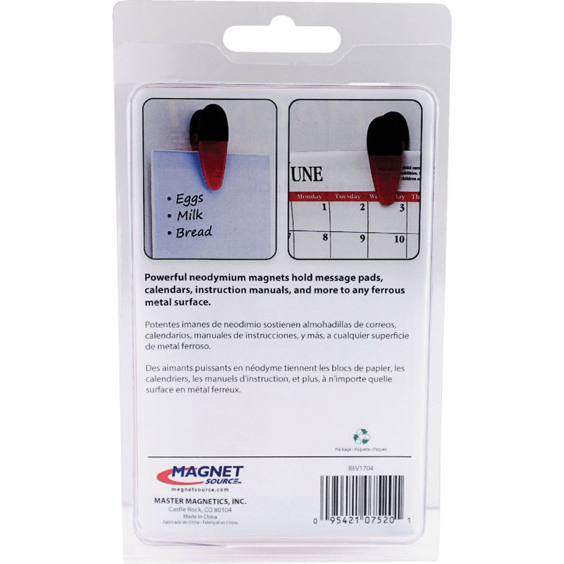 Master Magnetics 3-1/2 In. Red Magnetic Clip (2-Pack)