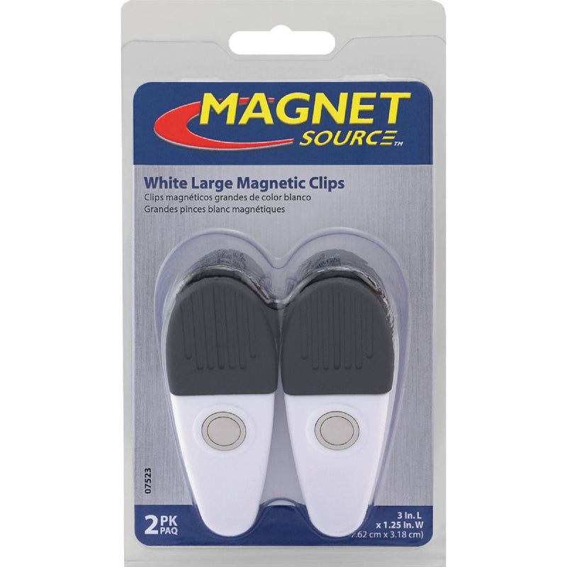 Master Magnetics 3-1/2 In. White Magnetic Clip (2-Pack)