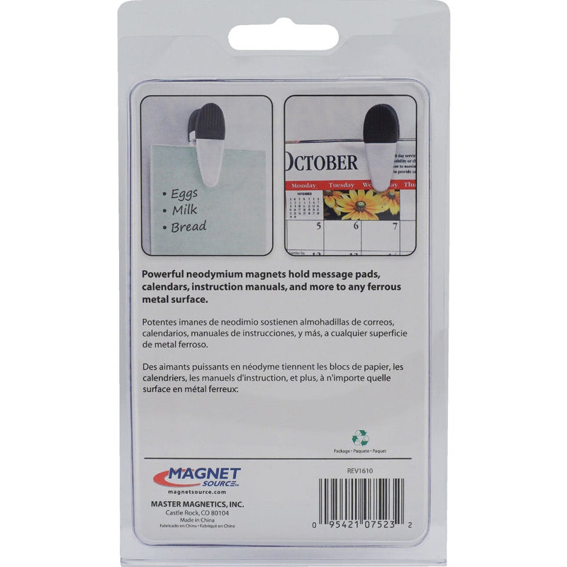 Master Magnetics 3-1/2 In. White Magnetic Clip (2-Pack)