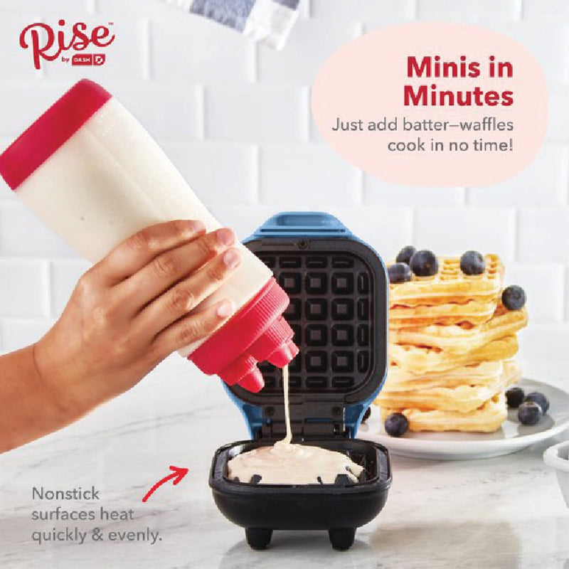 Rise by Dash 4 In. Light Blue Mini Waffle Maker