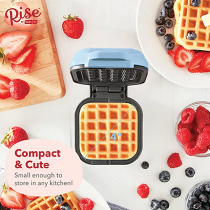 Rise by Dash 4 In. Light Blue Mini Waffle Maker