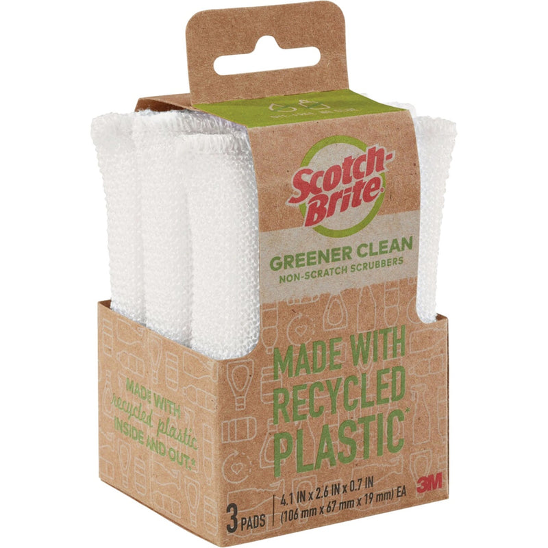 Scotch-Brite Greener Clean Non Scratch All Purpose Scrubbers, 2.6 In. x 4.1 In. x 0.7 In.