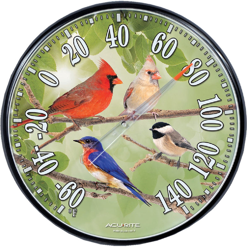 Acurite 12" Dia Plastic Dial Songbird Indoor & Outdoor Thermometer