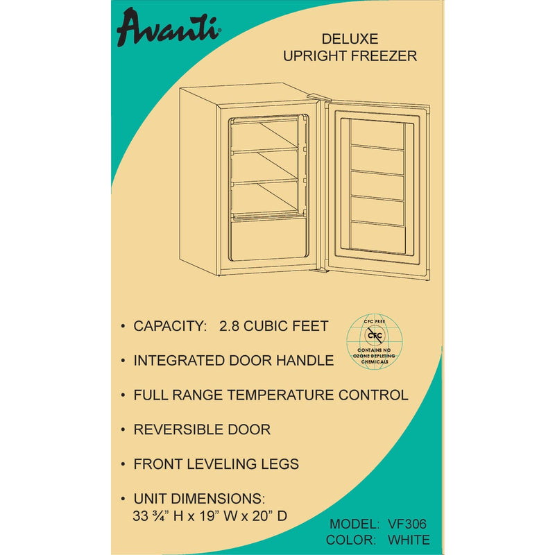 Avanti 2.8 Cu. Ft. White Upright Freezer