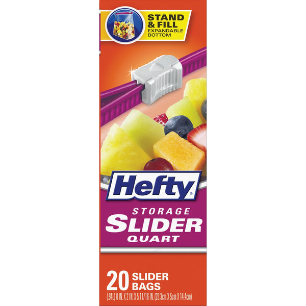 Hefty 1 Qt. Slider Food Storage Bag (20-Count) Stand & Fill Expandable Bottom