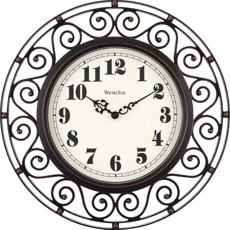 Westclox 12 In. Round Wrought Iron Design Wall Clock