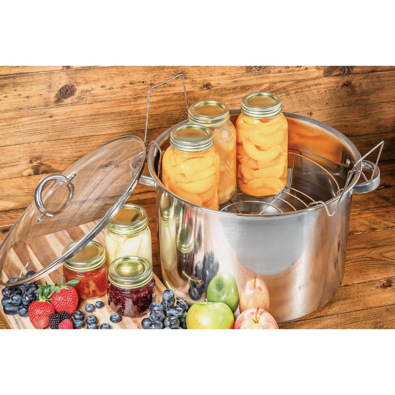 McSunley 21.5 Qt. Prep-n-Cook Stainless Steel Canner with Jar Rack