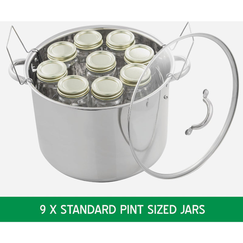 McSunley 21.5 Qt. Prep-n-Cook Stainless Steel Canner with Jar Rack